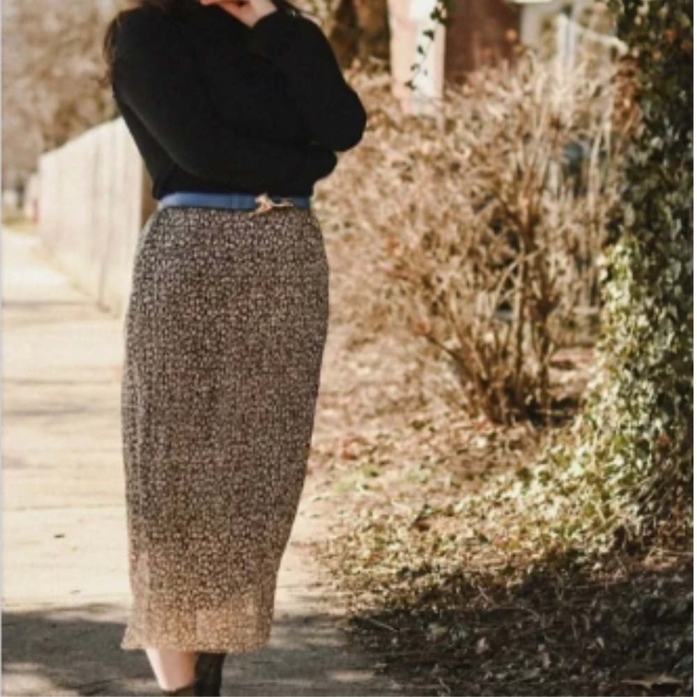 NWOT Maeve for Anthropologie Metallic Midi Skirt